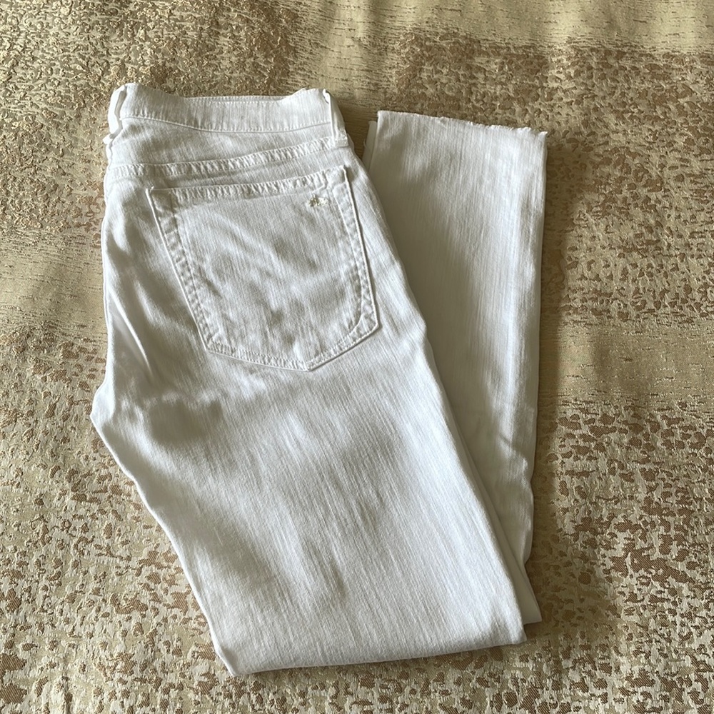 WOMENS PREOWNED RAG & BONE WHITE DRE CAPRI JEANS, SIZE 25